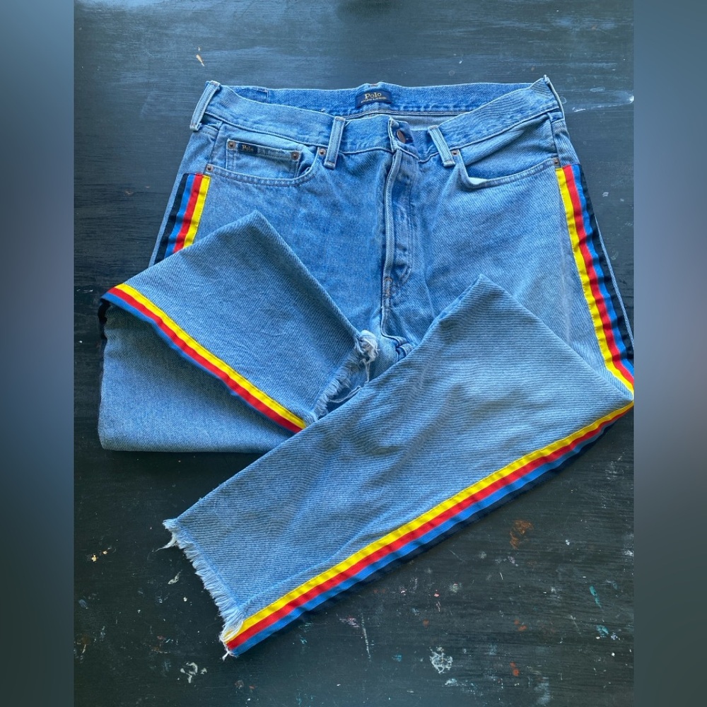 ralph lauren polo the avery boyfriend striped pants jeans